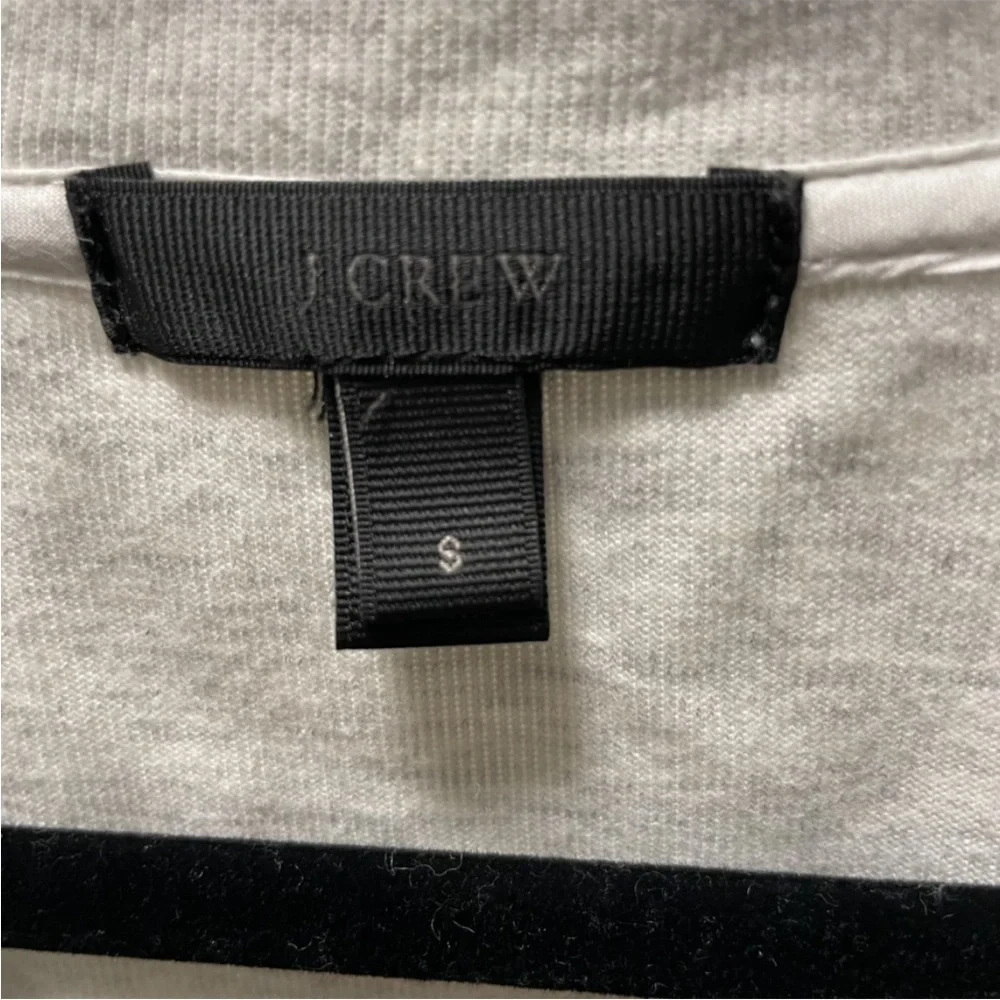 J. Crew Light Gray and Beige Mixed Media Crew Neck Sweater